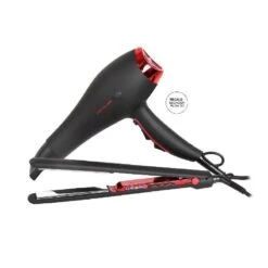 CORIOLISS PACK PLANCHA C3 + SECADOR FLOW DC BLACK RED